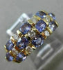 ESTATE 2.22CT DIAMOND & AAA TANZANITE 14KT YELLOW GOLD 3D THREE ROW ETOILE RING