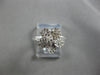 ESTATE .20CT DIAMOND 14KT WHITE GOLD 3D CLASSIC FLOWER LOVE RING #28164