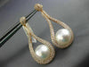 EXTRA LARGE 3.45CT DIAMOND & AAA SOUTH SEA PEARL 18KT ROSE GOLD HANGING EARRINGS