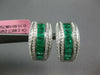 LARGE 4.14CT DIAMOND & AAA EMERALD 18KT WHITE GOLD 3D CLIP ON HANGING EARRINGS