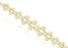 1.80CT DIAMOND 14KT YELLOW GOLD 3D BEZEL 3 ROW FLORAL ETERNITY TENNIS BRACELET