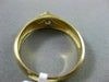 ESTATE .23CT DIAMOND 14KT YELLOW GOLD 3D MATTE & SHINY SOLITAIRE GYPSY MENS RING
