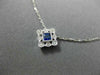 ESTATE .21CT DIAMOND & SAPPHIRE 18K WHITE GOLD FILIGREE MILGRAIN SQUARE NECKLACE