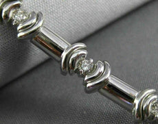 ESTATE .55CT DIAMOND 14KT WHITE GOLD 3D SEMI BEZEL PRONG BEZEL TENNIS BRACELET