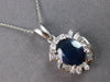 LARGE 3.11CT DIAMOND & AAA SAPPHIRE 14KT WHITE GOLD 3D FLOATING PENDANT #27929