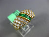 WIDE 1.60CT DIAMOND & AAA EMERALD 18KT YELLOW GOLD 3D ROUND & BAGUETTE FUN RING