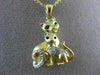 ESTATE .20CT DIAMOND & AAA SAPPHIRE 14KT YELLOW GOLD MOTHER & BABY KITTY PENDANT