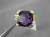 ESTATE LARGE 6.99CT DIAMOND & AAA AMETHYST 14KT YELLOW 3 DIMENSION COCKTAIL RING
