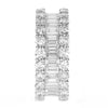 LARGE 7.45CT DIAMOND 18KT WHITE GOLD ROUND & BAGUETTE ETERNITY ANNIVERSARY RING
