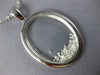 ESTATE LARGE 1.07CT DIAMOND 18KT WHITE GOLD 3D CLASSIC OVAL FLOATING PENDANT
