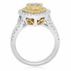 EGL 3.64CT WHITE & FANCY YELLOW DIAMOND 18KT 2 TONE GOLD CLASSIC ENGAGEMENT RING