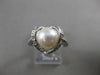 ESTATE DIAMOND 8.5MM SOUTH SEA PEARL 18K WHITE GOLD HEART COCKTAIL RING 12M 6545