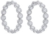 EXTRA LARGE 12.2CT DIAMOND 18KT WHITE GOLD ROUND HALO INSIDE OUT HOOP EARRINGS