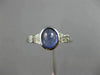 ESTATE .82CT DIAMOND & AAA CABOCHON TANZANITE 18KT WHITE GOLD 3D ENGAGEMENT RING