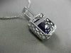 ESTATE LARGE 7.04CT DIAMOND & AMETHYST 14KT WHITE GOLD FILIGREE FLOATING PENDANT