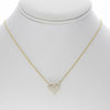 ESTATE .67CT ROUND DIAMOND 14KT YELLOW GOLD 3D CLASSIC OPEN HEART LOVE NECKLACE