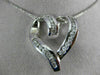 ESTATE LARGE .80CT DIAMOND 14KT WHITE GOLD CLASSIC 3D OPEN HEART PENDANT #10392