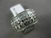 ESTATE WIDE 1.55CT ROUND BAGUETTE DIAMOND 14KT WHITE GOLD MULTI ROW WEDDING RING