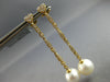ESTATE LARGE .47CT DIAMOND & AAA SOUTH SEA PEARL 18KT YELLOW GOLD HEART SHAPE EARRINGS