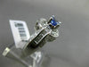 ESTATE LARGE 1.40CT DIAMOND & TANZINITE 14KT WHITE GOLD FILIGREE ENGAGEMENT RING