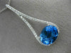 ESTATE X LARGE 5.69CT DIAMOND & AAA BLUE TOPAZ 14K WHITE GOLD PEAR SHAPE PENDANT