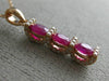 ESTATE .88CT DIAMOND & AAA RUBY 14KT ROSE GOLD 3D PAST PRESENT FUTURE PENDANT