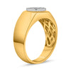ESTATE .60CT DIAMOND 14KT 2 TONE GOLD 3D ROUND CLUSTER CIRCULAR UNISEX FUN RING