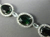WIDE 21.17CT DIAMOND AQUAMARINE & TOURMALINE 18KT WHITE GOLD 3D TENNIS BRACELET