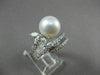 ANTIQUE 1.10CT DIAMOND 10MM SOUTH SEA PEARL 14KT WHITE GOLD COCKTAIL RING #22918