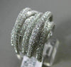 ESTATE MASSIVE 2.39CT DIAMOND 18K WHITE GOLD 3D MULTI ROW INTERTWINING LOVE RING