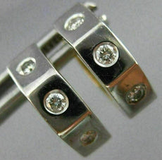 ESTATE .25CT DIAMOND 14K WHITE & YELLOW GOLD CLASSIC HUGGIE HOOP EARRINGS #6236