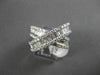 ANTIQUE WIDE 2.54CT DIAMOND 14KT WHITE GOLD CROSS OVER BAND COCKTAIL RING