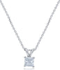 ESTATE .62CT DIAMOND 14KT WHITE GOLD 3D PRINCESS CUT SOLITAIRE FLOATING PENDANT