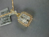 ESTATE .49CT DIAMOND 18KT ROSE GOLD 3D ROUND & BAGUETTE HALO CLUSTER PENDANT