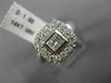 ESTATE WIDE 1.0CT ROUND & PRINCESS DIAMOND 14KT WHITE GOLD SQUARE INVISIBLE RING