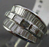 ESTATE WIDE 2.81CT BAGUETTE DIAMOND 18KT WHITE GOLD 3D WEDDING ANNIVERSARY RING