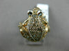 ESTATE LARGE 1.20CT DIAMOND & AAA RUBY 18KT ROSE GOLD 3D ETOILE HAPPY FROG RING