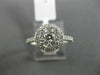 ESTATE WIDE .54CT DIAMOND 18KT WHITE GOLD 3D CLUSTER HALO ROUND ENGAGEMENT RING