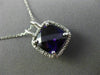 ESTATE LARGE 3.94CT DIAMOND & AAA AMETHYST 14KT WHITE GOLD HALO FLOATING PENDANT