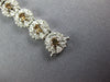 5.05CT WHITE & MOCHA DIAMOND 18K WHITE GOLD 3D MULTI FLOWER LOVE TENNIS BRACELET