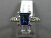 ESTATE LARGE 1.34CT DIAMOND & TANZANITE 14K WHITE GOLD 3D ENGAGEMENT ETOILE RING