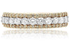 ESTATE WIDE .80CT WHITE & FANCY YELLOW DIAMOND 14K 2 TONE GOLD ANNIVERSARY RING