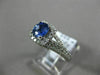 ESTATE 1.56CT DIAMOND & AAA SAPPHIRE 14K WHITE GOLD SQUARE HALO ENGAGEMENT RING