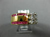 ANTIQUE .47CT DIAMOND & AAA RUBY 14K WHITE & YELLOW GOLD 3D COCKTAIL RING #18761