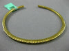 ESTATE .62CT DIAMOND 18KT YELLOW GOLD 3D CLASSIC 2mm FLEXIBLE BANGLE BRACELET