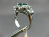 ESTATE LARGE 2.26CT DIAMOND & AAA EMERALD 18K WHITE GOLD 3D HALO ENGAGEMENT RING