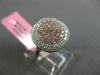ESTATE WIDE .61CT WHITE & PINK DIAMOND 18KT WHITE & ROSE GOLD ROUND CLUSTER RING