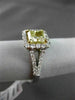 ESTATE 1.76CT GIA FANCY YELLOW DIAMOND 18K TWO TONE GOLD CLASSIC ENGAGEMENT RING