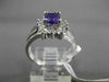 ESTATE 1.43CT DIAMOND & AAA AMETHYST 14KT WHITE GOLD EMERALD CUT CLUSTER RING