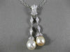 ESTATE .75CT DIAMOND & AAA SOUTH SEA PEARL 14KT WHITE GOLD LARIAT PENDANT #22110
